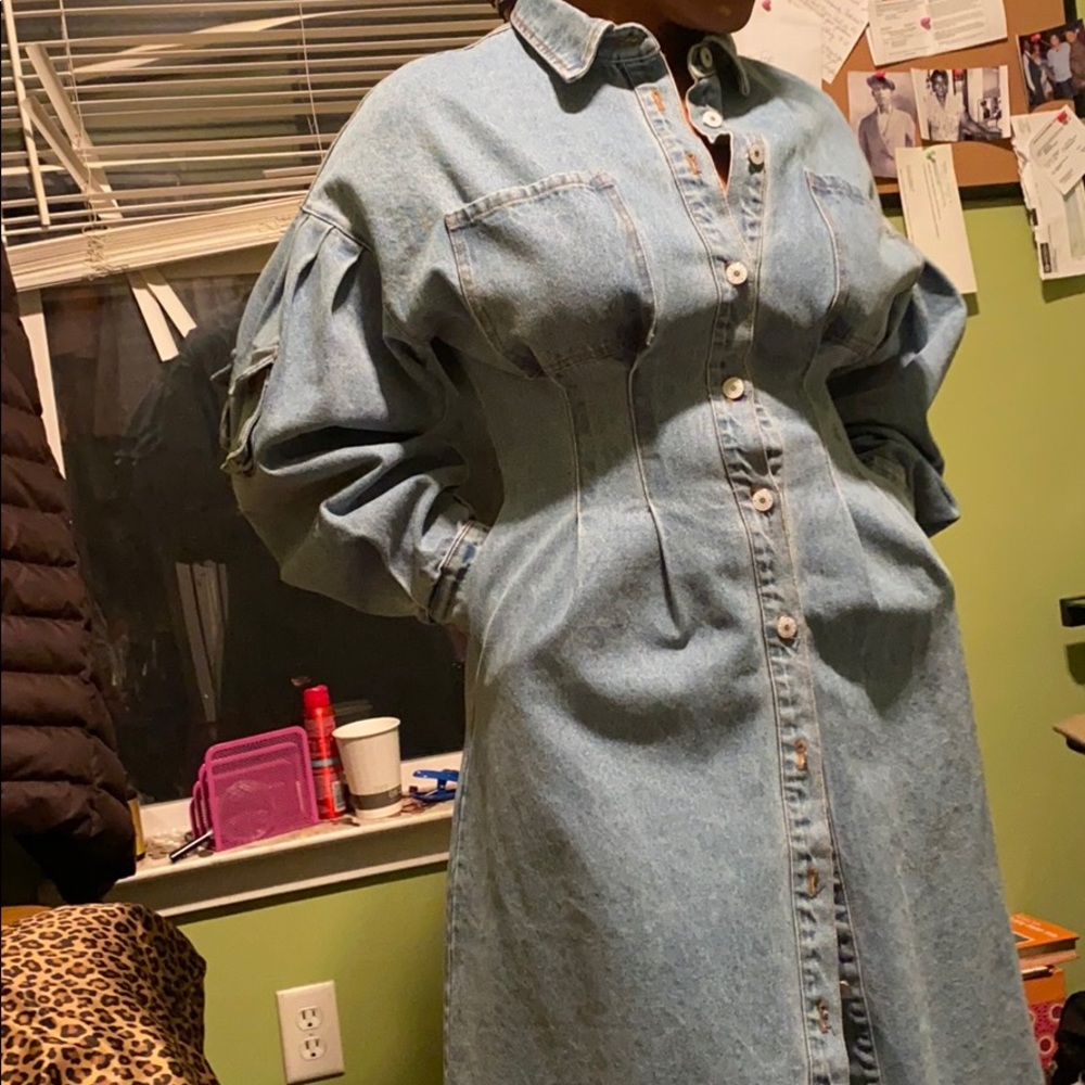 Jean button down dress